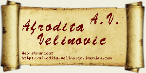 Afrodita Velinović vizit kartica